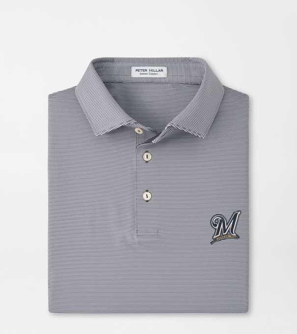Cooperstown Milwaukee Brewers Jubilee Performance Jersey Polo in Iron