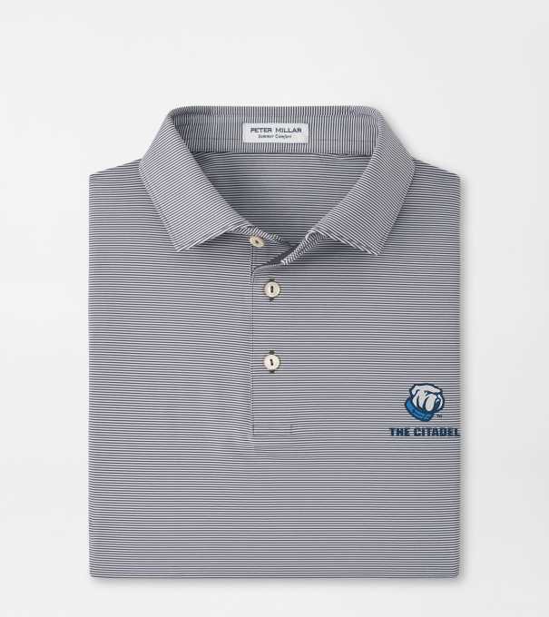 The Citadel Jubilee Stripe Performance Polo in Iron