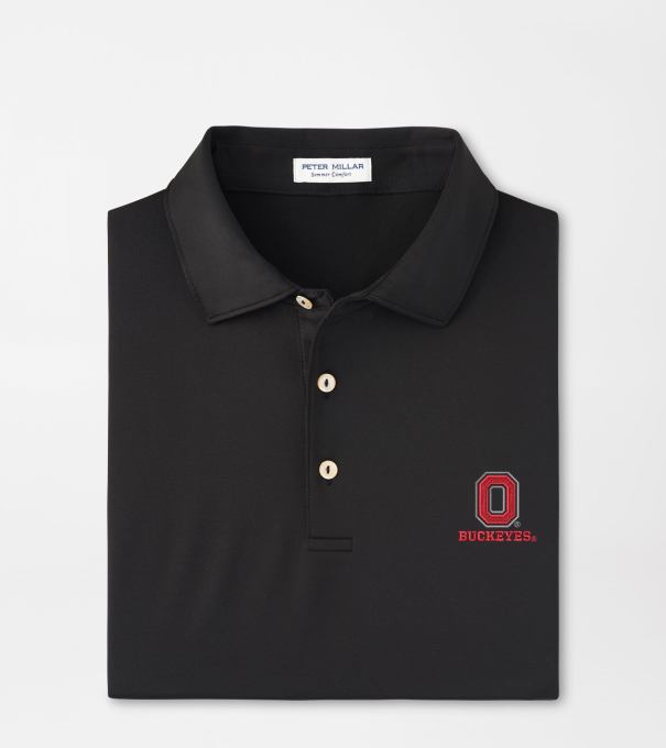 The Ohio State University Vault Solid Performance Jersey Polo in Black