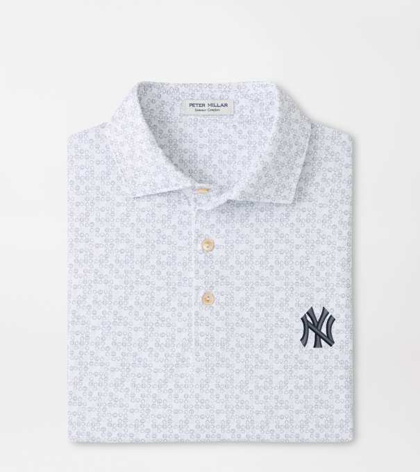 New York Yankees Bases Loaded Performance Jersey Polo in White