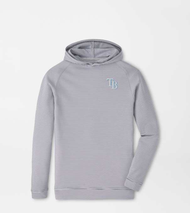 Tampa Bay Rays Pine Youth Sugar Stripe Performance Hoodie in Iron