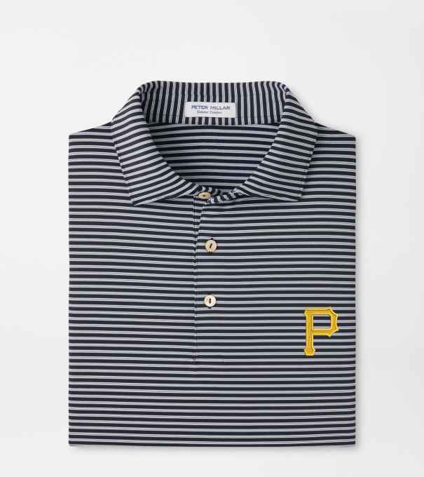 Pittsburgh Pirates Tiebreaker Performance Jersey Stripe Polo in Black