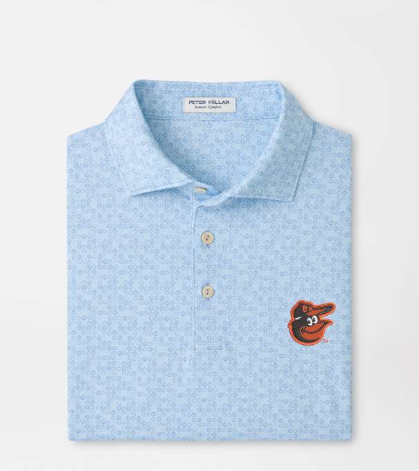 Baltimore Orioles Bases Loaded Performance Jersey Polo in PALE BLUE