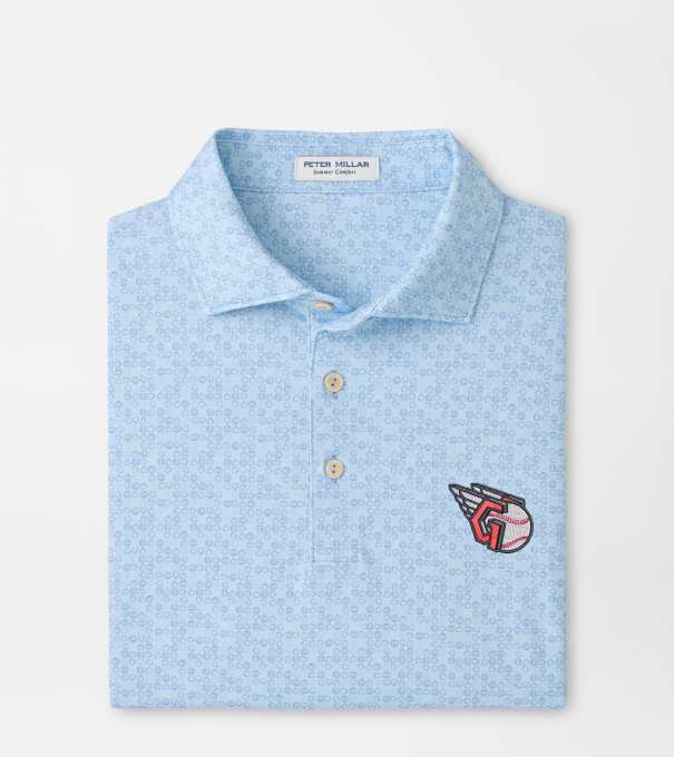 Cleveland Guardians Bases Loaded Performance Jersey Polo in PALE BLUE