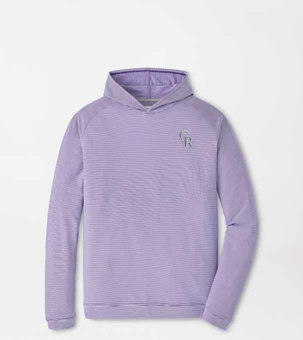 Colorado Rockies Pine Sugar Stripe Performance Hoodie in Purple2