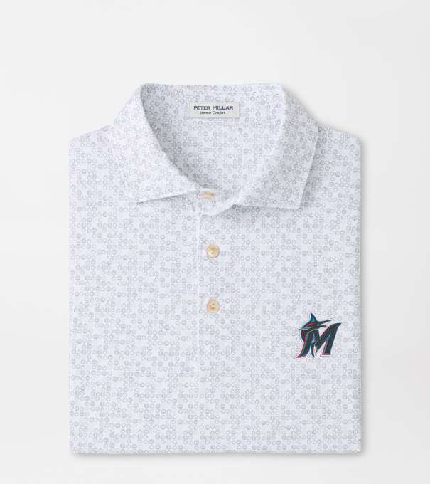 Miami Marlins Bases Loaded Performance Jersey Polo in White