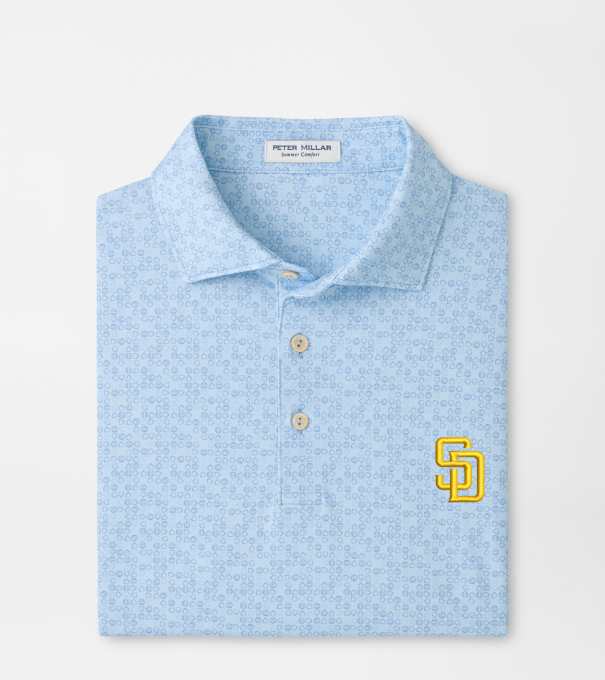 San Diego Padres Bases Loaded Performance Jersey Polo in PALE BLUE
