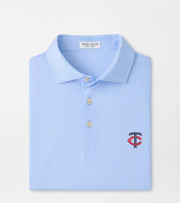 Minnesota Twins Border Performance Jersey Polo in Cottage Blue