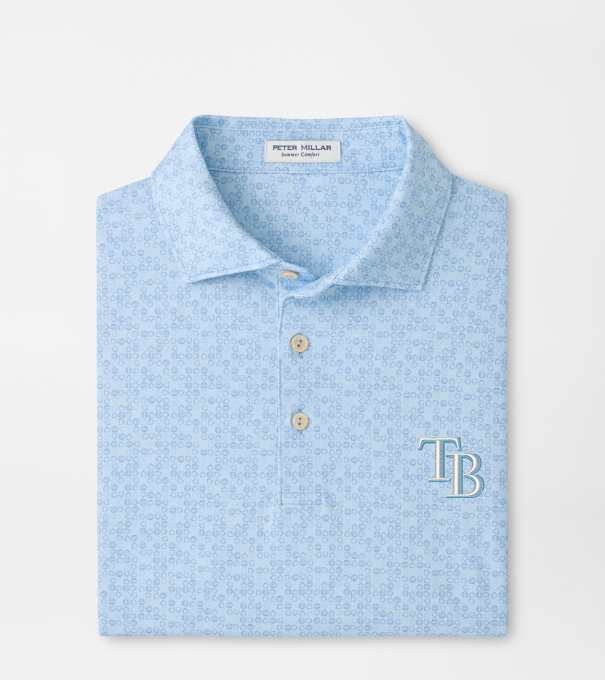 Tampa Bay Rays Bases Loaded Performance Jersey Polo in PALE BLUE