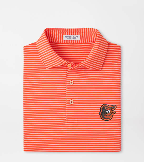 Baltimore Orioles Tiebreaker Performance Jersey Stripe Polo in Orange6