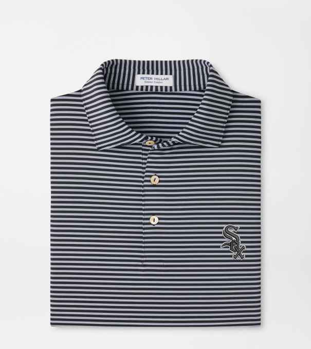 Chicago White Sox Tiebreaker Performance Jersey Stripe Polo in Black