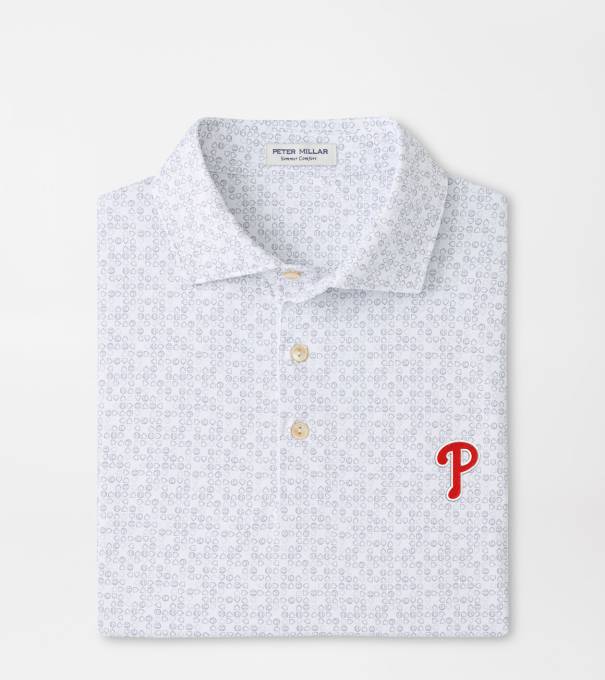 Philadelphia Phillies Bases Loaded Performance Jersey Polo in White