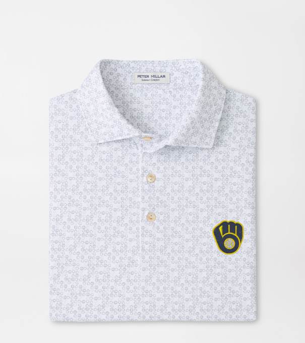 Milwaukee Brewers Bases Loaded Performance Jersey Polo in White