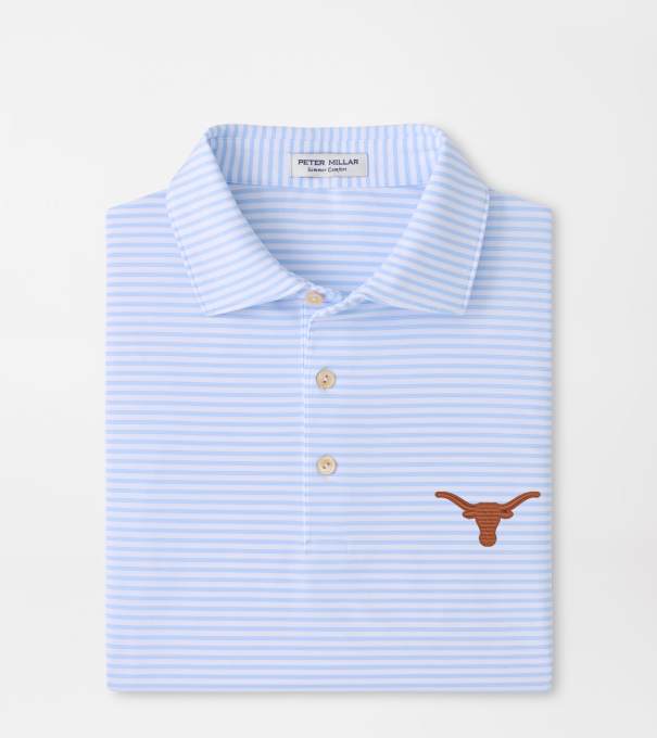 Texas Tiebreaker Performance Jersey Stripe Polo in White