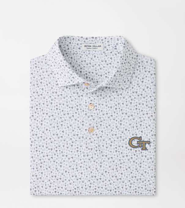 Georgia Tech Buzzer Beater Performance Jersey Polo in White