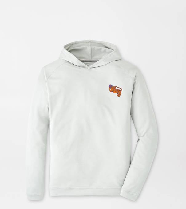 Clemson Vault Pine Performance Hoodie in British Grey