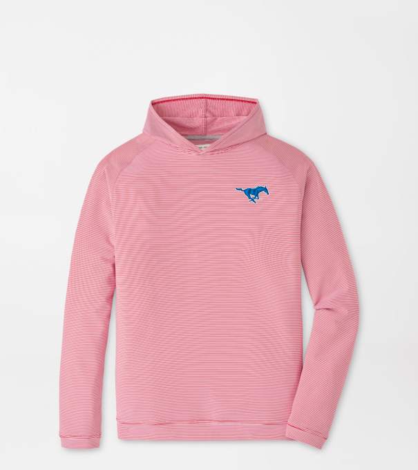 SMU Pine Sugar Stripe Performance Hoodie in Red3