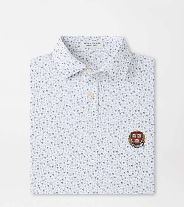 Harvard Buzzer Beater Youth Performance Jersey Polo in White