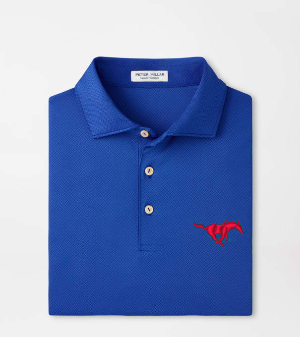 SMU Hugo Performance Jersey Polo in Blue3