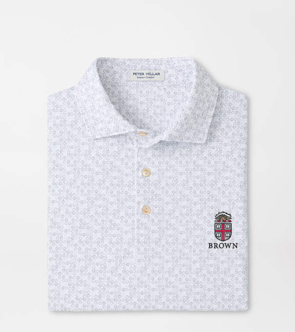 Brown University Bases Loaded Performance Jersey Polo in White