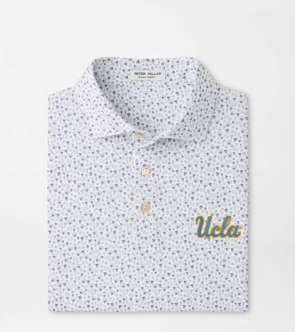UCLA Buzzer Beater Performance Jersey Polo in White