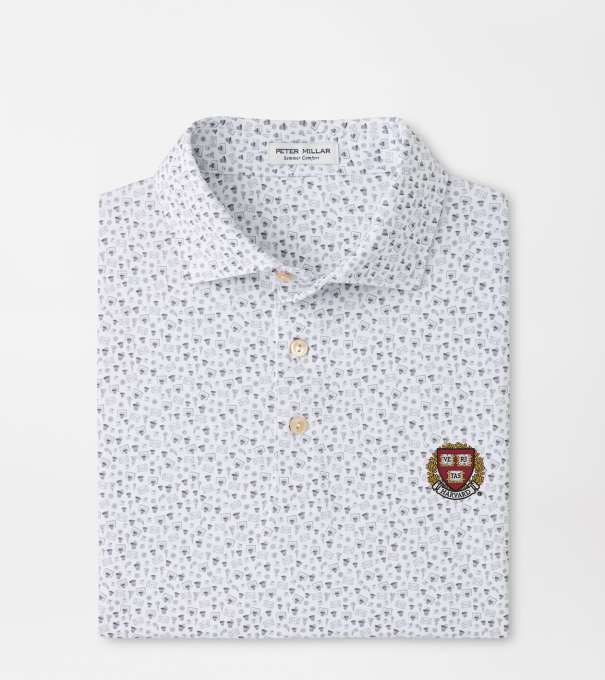 Harvard Buzzer Beater Performance Jersey Polo in White