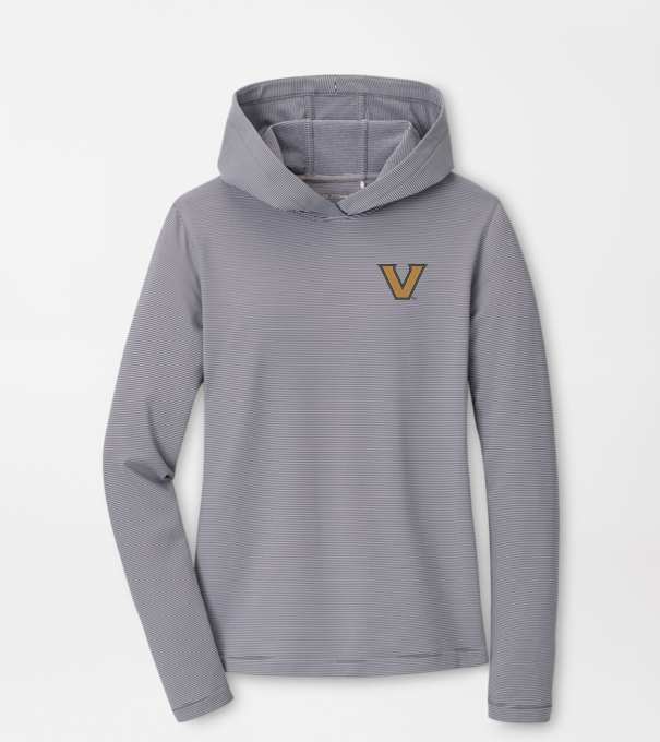 Vanderbilt Women's Pine Sugar Stripe Performance Hoodie in Iron