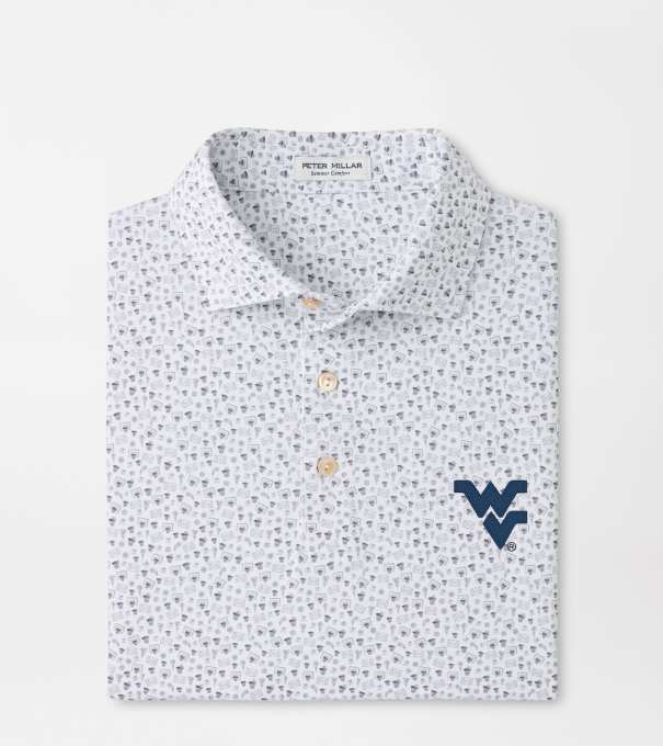 West Virginia Buzzer Beater Performance Jersey Polo in White