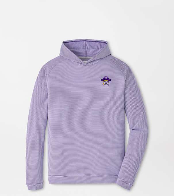 East Carolina University Vault Pine Sugar Stripe Performance Hoodie in Purple2