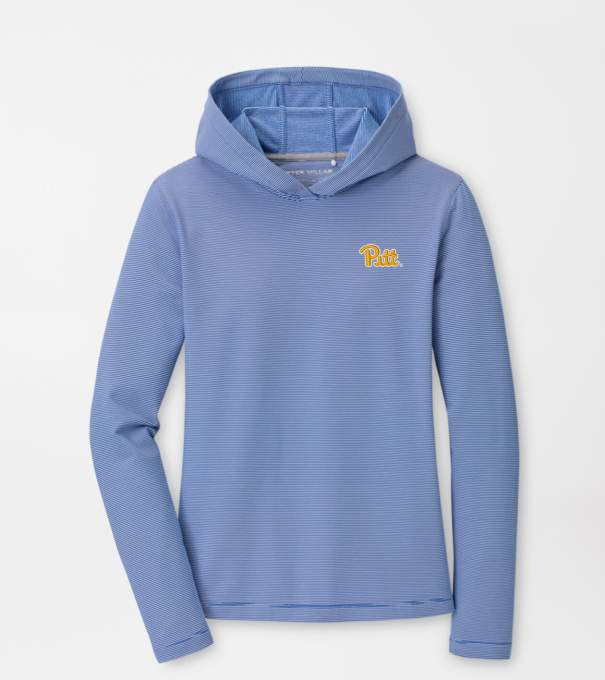 Pittsburgh Women's Pine Sugar Stripe Performance Hoodie in Blue3