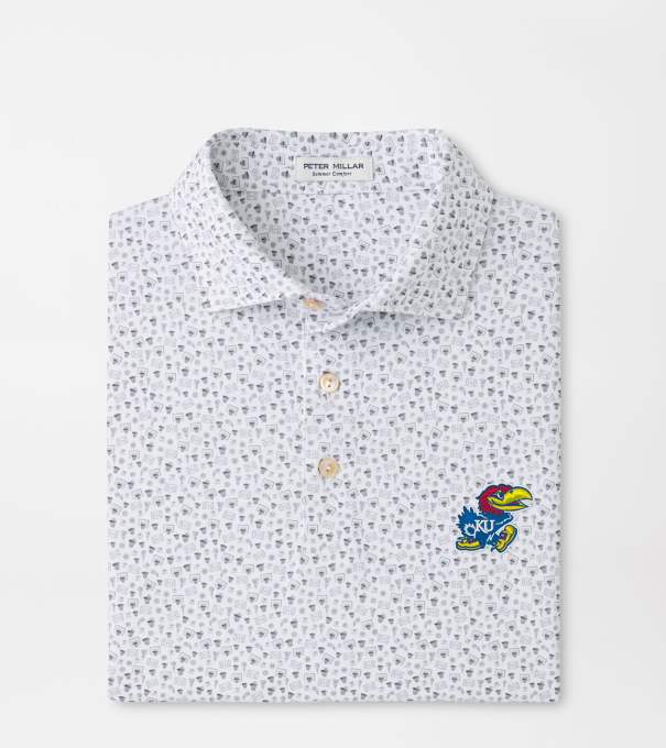 Kansas Buzzer Beater Performance Jersey Polo in White