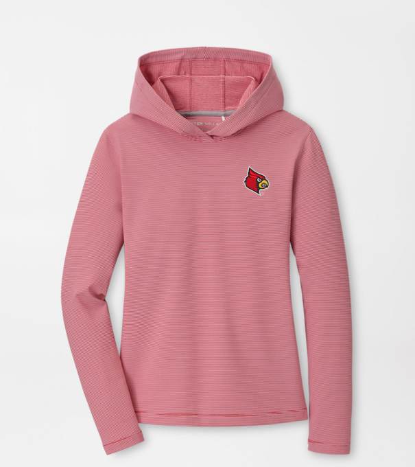 Louisville Women's Pine Sugar Stripe Performance Hoodie in Red3