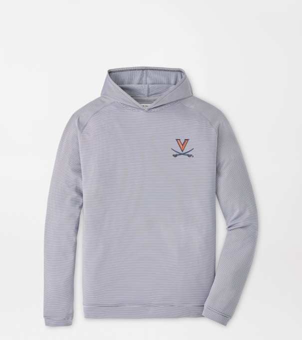 Virginia Pine Sugar Stripe Performance Hoodie in Iron