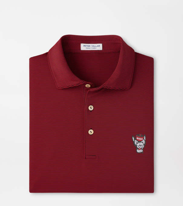 NC State Wolfpack Jubilee Performance Jersey Polo in Black / Red3