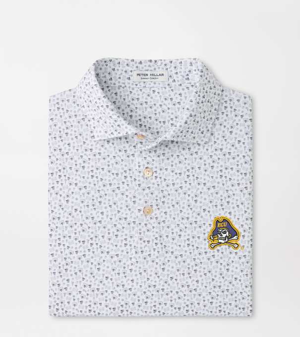 East Carolina University Buzzer Beater Performance Jersey Polo in White