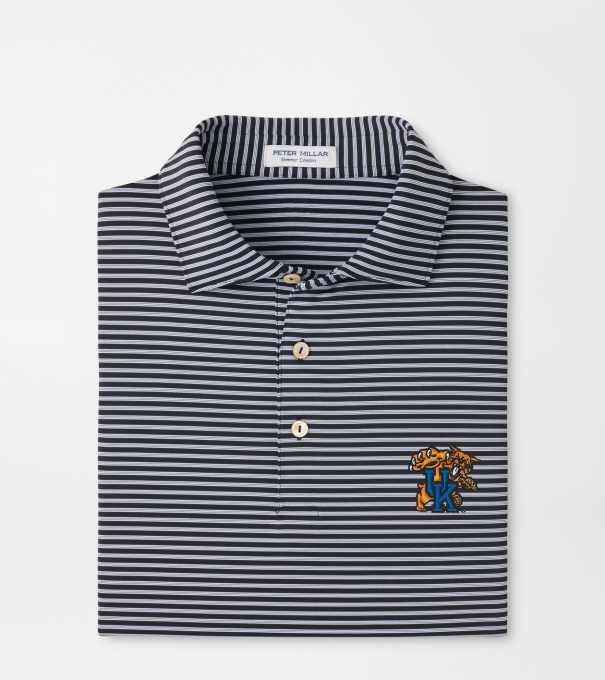 Kentucky Wildcat Tiebreaker Performance Jersey Stripe Polo in Black