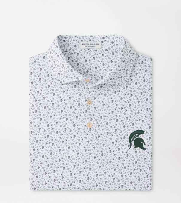 Michigan State Spartans Kick Off Performance Jersey Polo in Gale Grey