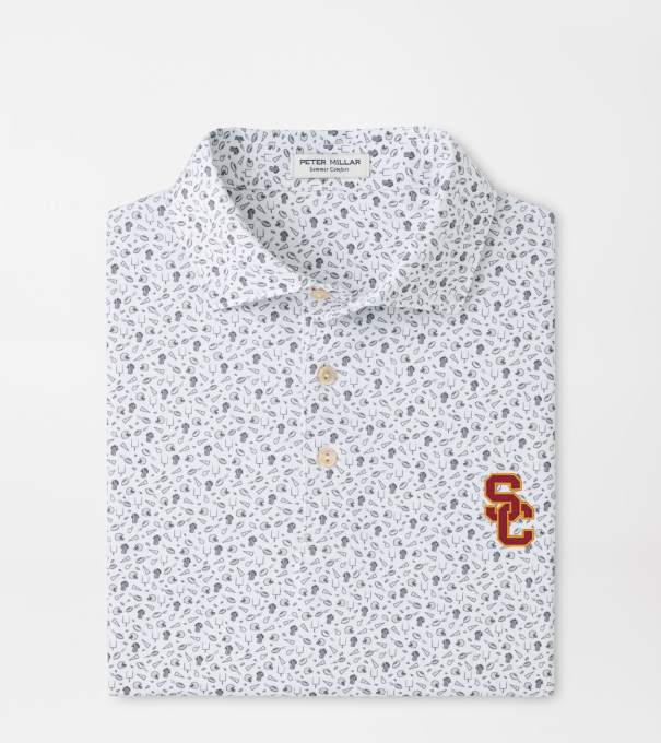 USC Kick Off Performance Jersey Polo in Gale Grey