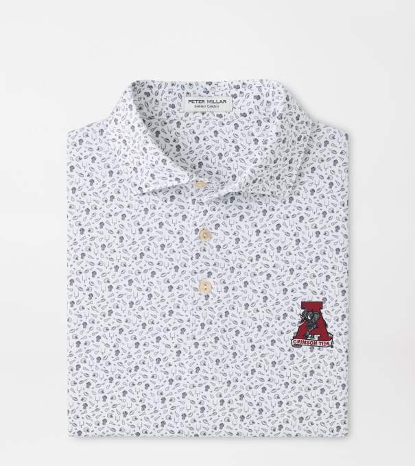 Alabama Vault Kick Off Performance Jersey Polo in Gale Grey