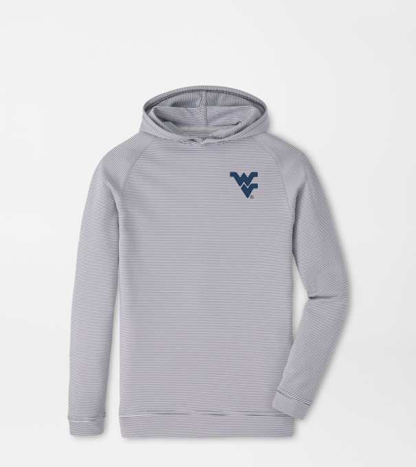 West Virginia Pine Youth Sugar Stripe Performance Hoodie in Iron