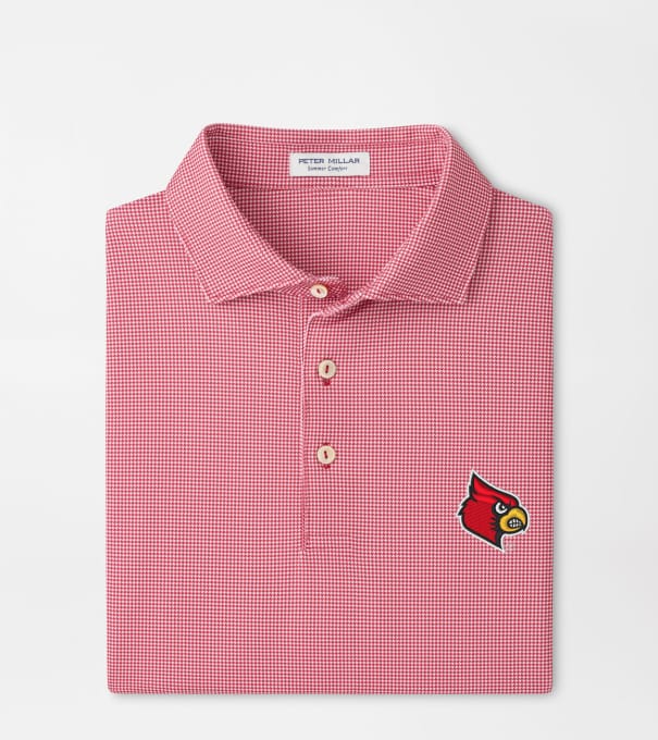 Louisville Border Performance Jersey Polo in Red3