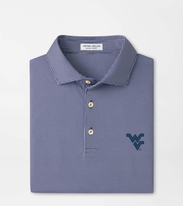 West Virginia Border Performance Jersey Polo in Navy