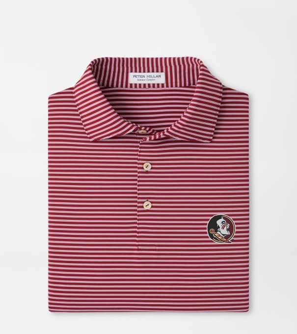 Florida State Seminole Tiebreaker Performance Jersey Stripe Polo in Maroon2