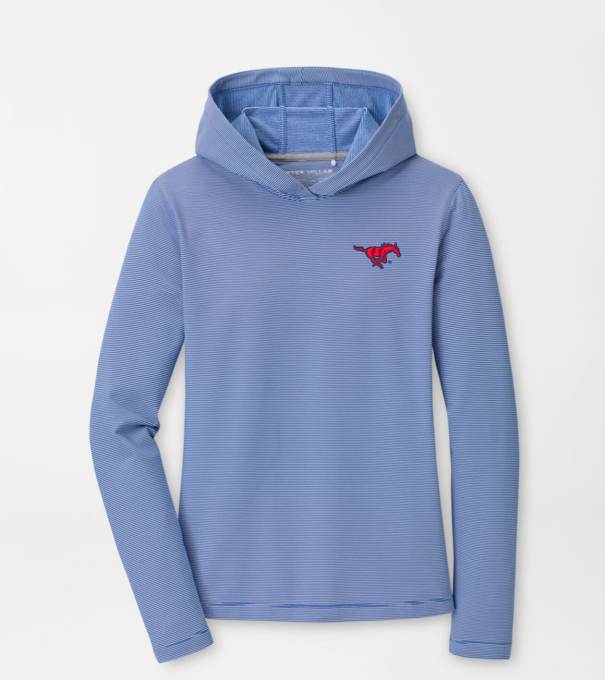 SMU Women's Pine Sugar Stripe Performance Hoodie in Blue3