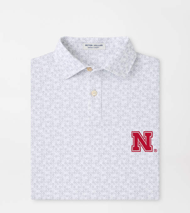 Nebraska Bases Loaded Youth Performance Jersey Polo in White