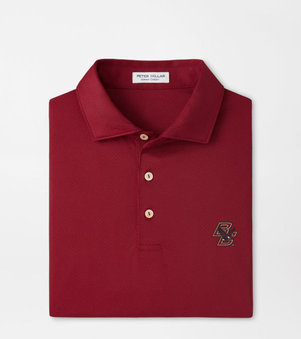Boston College Hugo Performance Jersey Polo in Maroon2