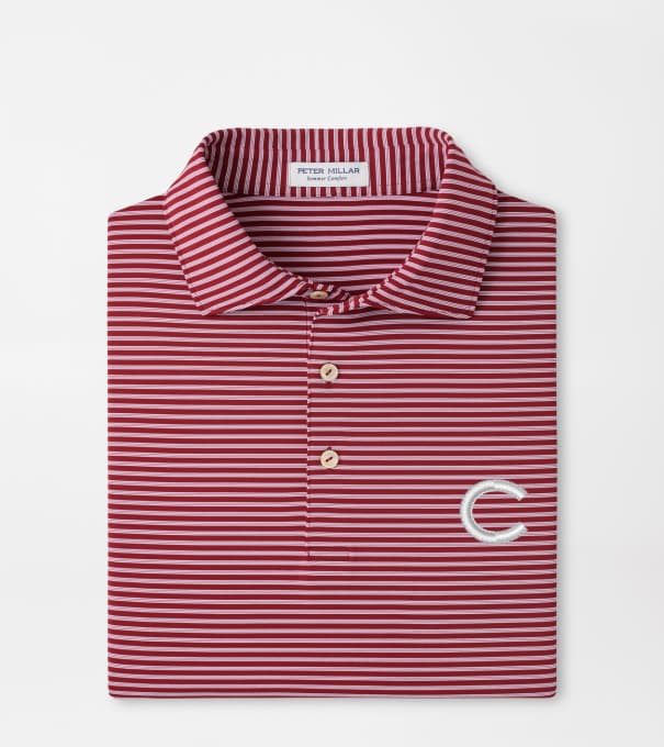 Colgate Tiebreaker Performance Jersey Stripe Polo in Maroon2