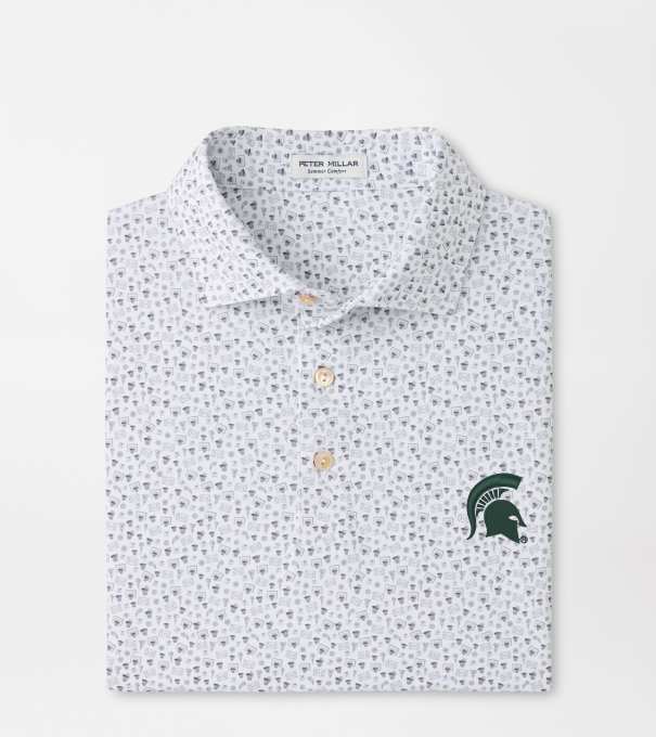 Michigan State Spartans Buzzer Beater Performance Jersey Polo in White