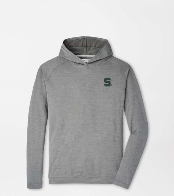 Michigan State Pine Performance Hoodie in Iron