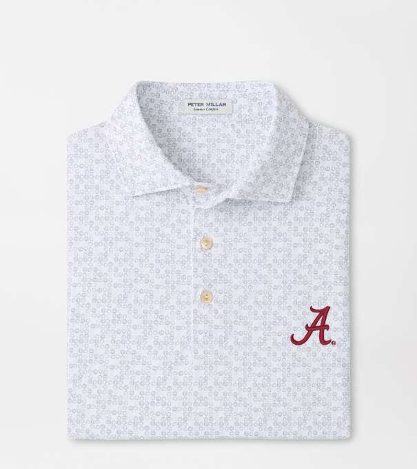 Alabama Bases Loaded Performance Jersey Polo in White